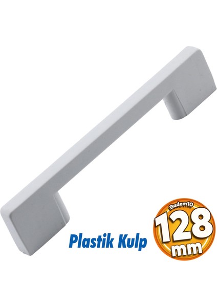 Plastik Kulp Köprü Mobilya Mutfak Dolabı Çekmece Dolap Kulpları Kapak Kulpu Kulbu Beyaz 128 mm