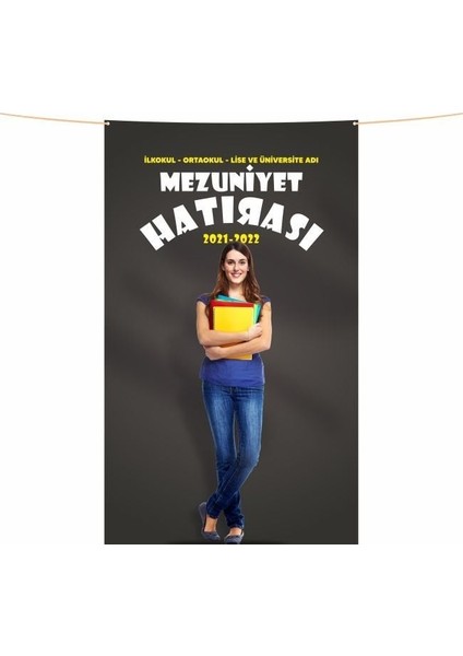 Mezuniyet Hatırası Pankartı 10 150 x 250 cm