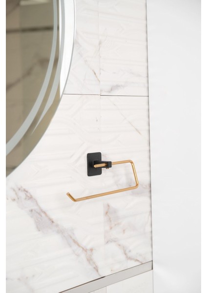 Yapışkanlı Kare Açık Solo Havluluk Havlu Askısı Altın Siyah S-110 fiyatları