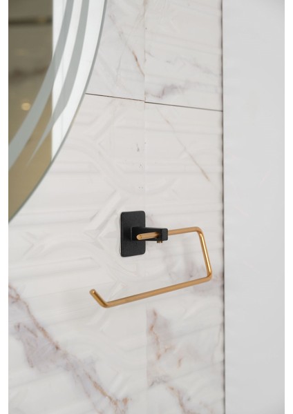 Yapışkanlı Kare Açık Solo Havluluk Havlu Askısı Altın Siyah S-110 modelleri