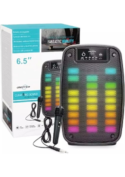 NWN1793 Mikrofonlu Karaoke Hoparlörü Rgb Ekolayzer Bluetooth Hoparlör Sd-Fm-Usb-Bt Toplantı Anfisi
