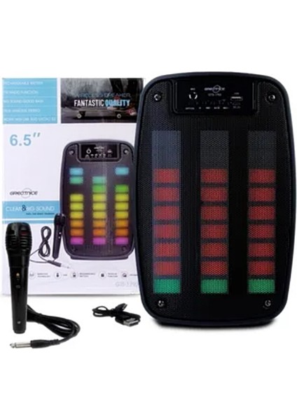 NWN1793 Mikrofonlu Karaoke Hoparlörü Rgb Ekolayzer Bluetooth Hoparlör Sd-Fm-Usb-Bt Toplantı Anfisi