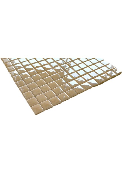 Mutfak Tezgah Arası ve Tüm Yaşam Alanları Için Bej Cam Mozaik. Cam Ölçüsü: 25X25 Mm. File Ölçüsü: 31.5X31.5 Cm. ( 1 Kutu = 10 File Karo = 1 M2 Fiyatıdır. )
