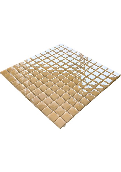 Mutfak Tezgah Arası ve Tüm Yaşam Alanları Için Bej Cam Mozaik. Cam Ölçüsü: 25X25 Mm. File Ölçüsü: 31.5X31.5 Cm. ( 1 Kutu = 10 File Karo = 1 M2 Fiyatıdır. )