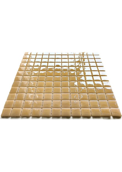 Mutfak Tezgah Arası ve Tüm Yaşam Alanları Için Bej Cam Mozaik. Cam Ölçüsü: 25X25 Mm. File Ölçüsü: 31.5X31.5 Cm. ( 1 Kutu = 10 File Karo = 1 M2 Fiyatıdır. )