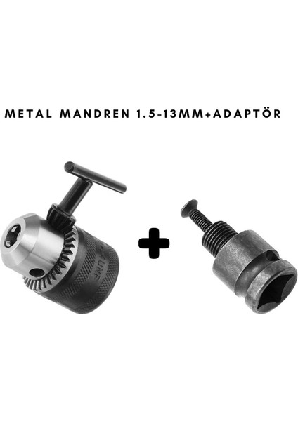Mandren Adaptörü Anahtarlı Mandren 1,5-13mm 2'Li Set fiyatları