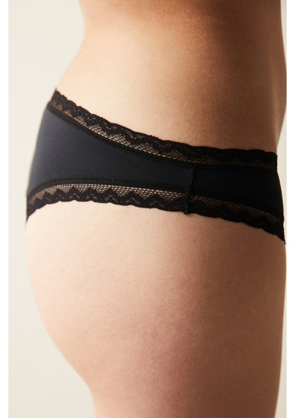 Easy Micro Lace Siyah Brazilian Külot