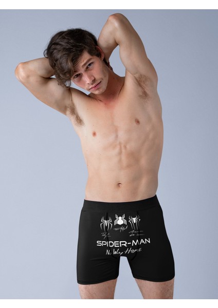 5'li Spiderman Baskılı Modal Penye Kumaş Rahat Kalıp Erkek Boxer Seti