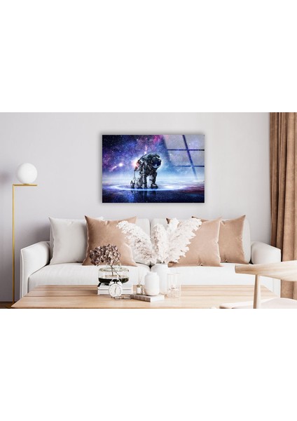 Astronot Temperli Cam Duvar Tablosu modelleri