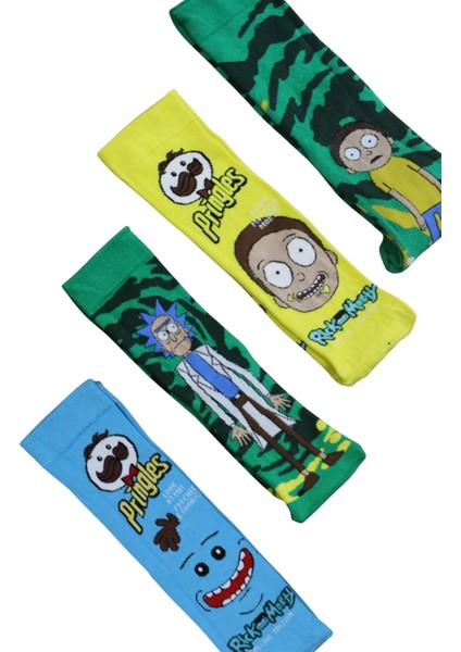 Fuddy Moda 4'lü Rick And Morty Desenli Renkli Çorap Seti