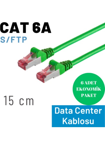 6 Adet Cat 6A S/ftp Ethernet Data Center Patch Kablo