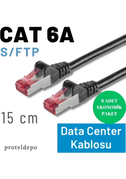6 Adet Cat 6A S/ftp Ethernet Data Center Patch Kablo