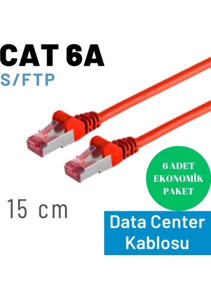 6 Adet Cat 6A S/ftp Ethernet Data Center Patch Kablo