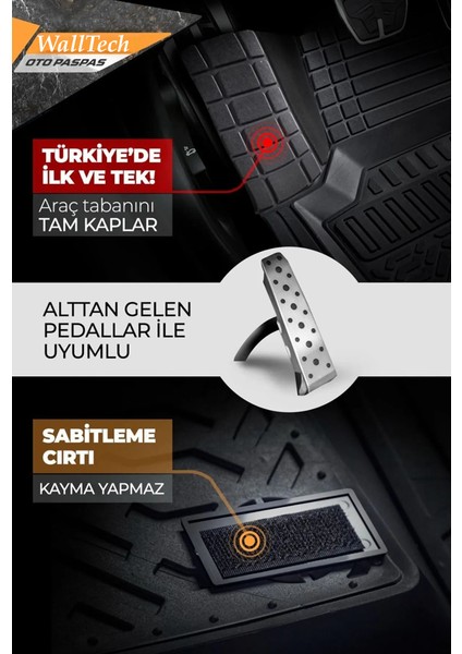 Citroen Berlingo 2019-2025 Uyumlu Havuzlu Oto Paspas A+ Gri modelleri