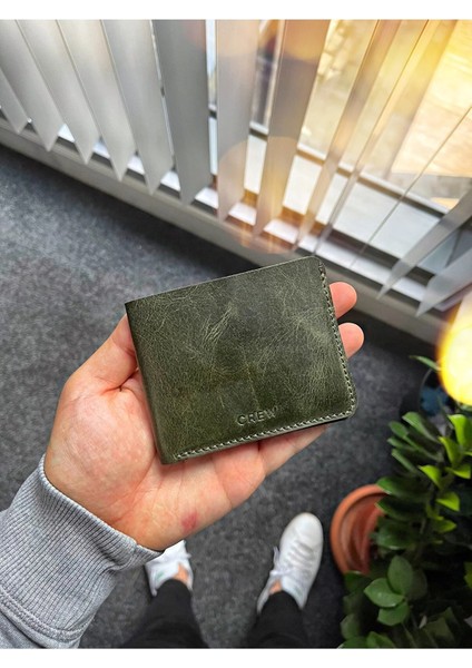 Naturel Yeşil Camden Deri Erkek Cüzdan