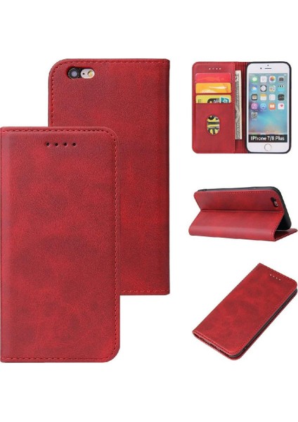 Iphone 6 Için Kılıf Artı/6s Artı Kart Ekleme Manyetik Karbon Fiber Folyo (Yurt Dışından)