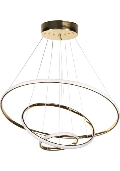 Spin 3.lü Ledli Avize Gold Kaplama