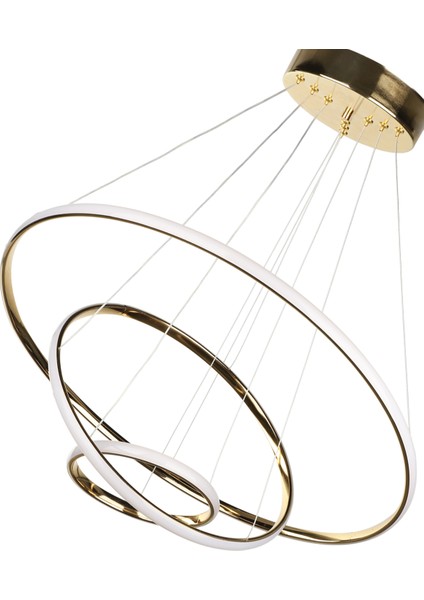 Spin 3.lü Ledli Avize Gold Kaplama