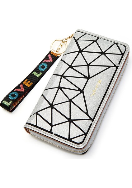 Bayan Geometrik Desen Uzun Clutch Cüzdan (Yurt Dışından)