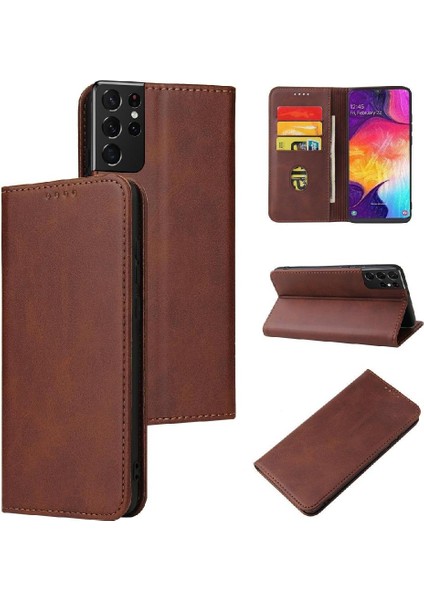 Samsung Galaxy S21 Ultra Tam Koruma Kart Tutucu Folio (Yurt Dışından)