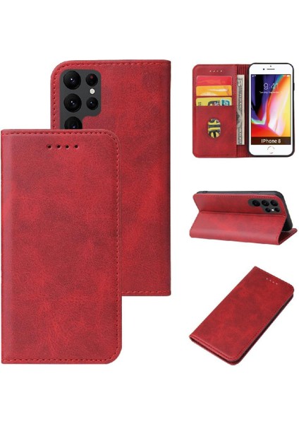 Samsung Galaxy S23 Deri Folio Flip Case Tam Koruma Kartı (Yurt Dışından)