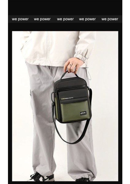 Yeni Erkek Rahat Basit Omuz Çantası Taşınabilir Büyük Kapasiteli Depolama Crossbody Çanta Iş Çantası (Yurt Dışından)