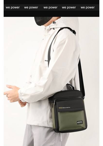 Yeni Erkek Rahat Basit Omuz Çantası Taşınabilir Büyük Kapasiteli Depolama Crossbody Çanta Iş Çantası (Yurt Dışından)