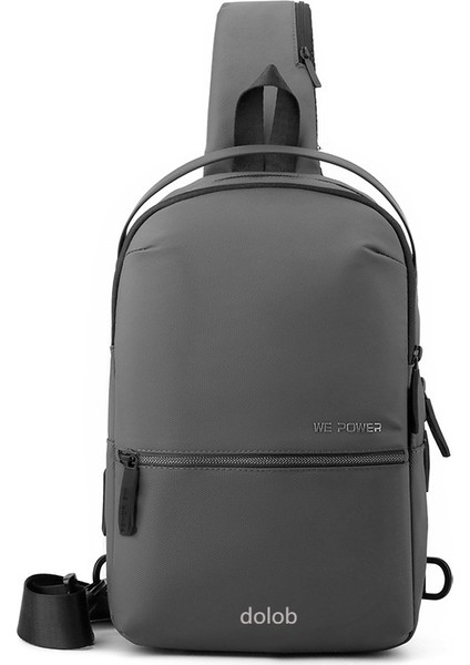 Yeni Rahat Erkek Göğüs Çantası USB Şarj Omuz Crossbody Çanta Seyahat Su Geçirmez Moda Omuz Çantası (Yurt Dışından)