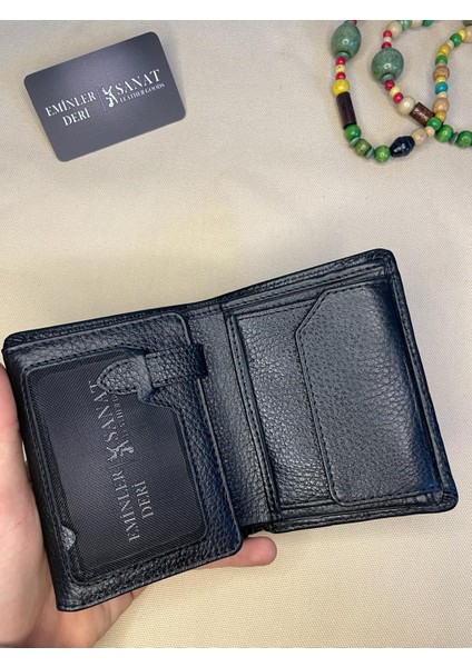 SL-617 Pisotlu,patlı ve Bozuk Para Bölmeli Deri Cüzdan Sanat Leather