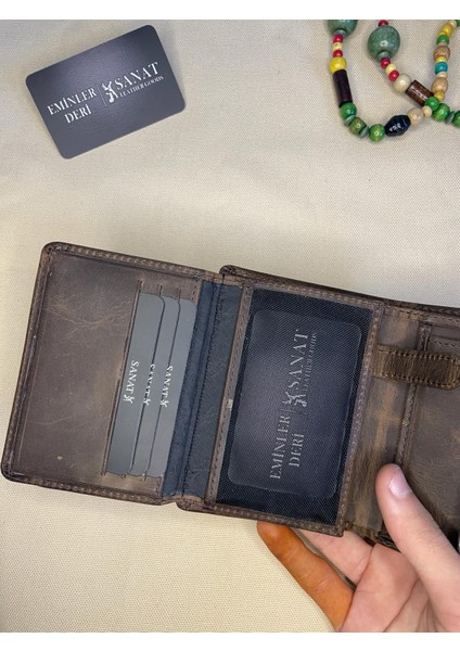 SL-617 Pisotlu,patlı ve Bozuk Para Bölmeli Deri Cüzdan Sanat Leather modelleri