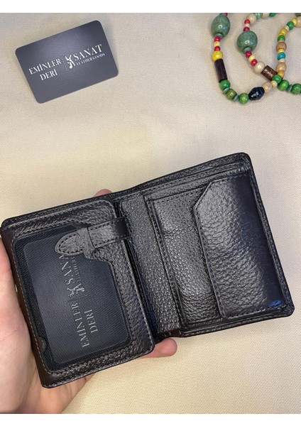 SL-617 Pisotlu,patlı ve Bozuk Para Bölmeli Deri Cüzdan Sanat Leather