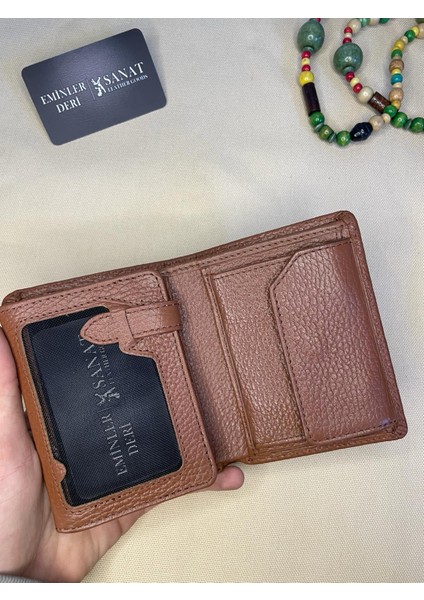 SL-617 Pisotlu,patlı ve Bozuk Para Bölmeli Deri Cüzdan Sanat Leather