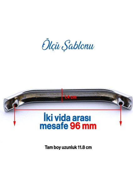 10 Adet Alara Kulp Mobilya Mutfak Çekmece Dolabı Dolap Kapak Metal Kulpu Kulpları Krom Renk 96 mm