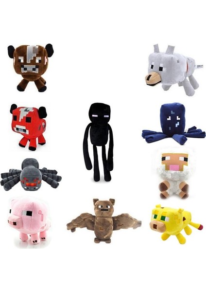 Yeni Minecrafter Peluş Oyuncaklar Enderman Ocelot Domuz Koyun Yarasa Mooshroom Kalamar Örümcek Kurt Hayvan Yumuşak Dolması Bebekler Çocuk Oyuncak Hediye (Yurt Dışından)
