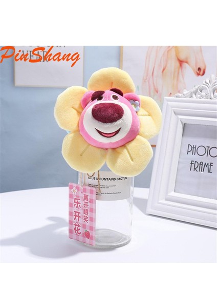 Pinshang 30 cm Çilek Ayı Çiçek Peluş Bebek Dolması Losto Karikatür Peluş Çiçek Oyuncak (Yurt Dışından)