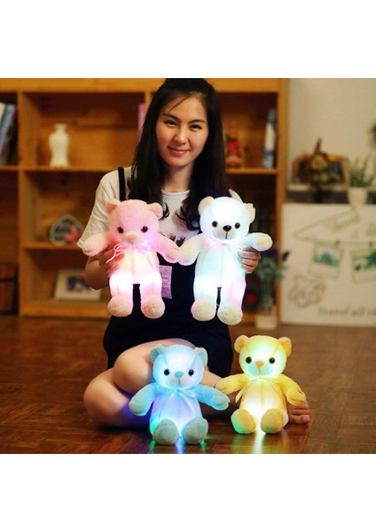 Be Top Yaratıcı Light Up LED Teddy Bear Dolması Hayvan Peluş Oyuncak Renkli Parlayan Teddy Bear Çocuk Için Hediye Boyutu: 30CM (Yurt Dışından)