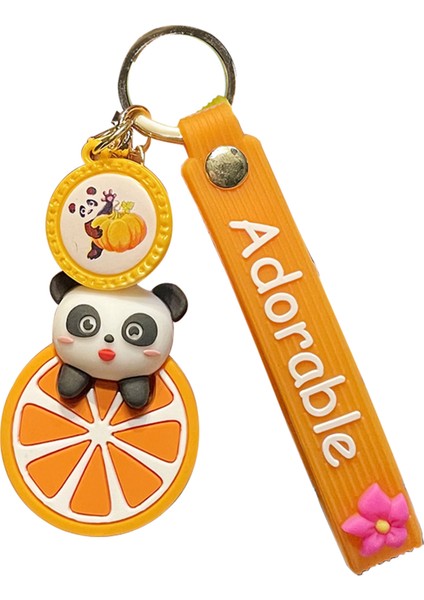 Anahtar Kolye Yaratıcı Çanta Aksesuarları Silikon Karikatür Meyve Panda Anahtarlık Araba Dekorasyon (Yurt Dışından)