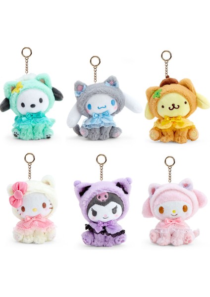 Pinshang 10 cm Kawaii Kuromi Peluş Bebek Kolye Sevimli Anime Karakter Peluş Oyuncaklar Anahtarlık Sırt Çantası Dekorasyon (Yurt Dışından)