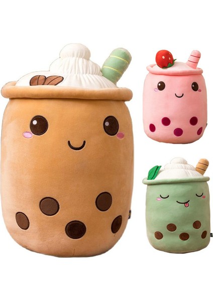 Sevimli Boba Süt Çayı Peluş Oyuncak Yumuşak Dolması Elma Pembe Çilek Tadı Süt Çay Kucaklama Yastık Topları Bubo Çay Bardağı Yastık (Yurt Dışından)