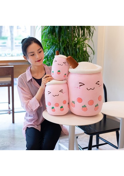 Sevimli Boba Süt Çayı Peluş Oyuncak Yumuşak Dolması Elma Pembe Çilek Tadı Süt Çay Kucaklama Yastık Topları Bubo Çay Bardağı Yastık (Yurt Dışından) indirimleri