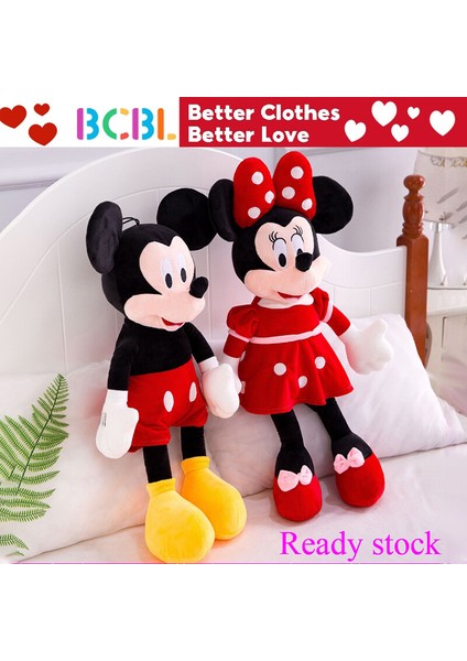 Mickey Minie Mouse Peluş Bebek Doldurulmuş Oyuncak Karikatür Minie Yastık Bebek Çocuk Bebek Doğum Günü Hediyesi Için Pembe Kırmızı (Yurt Dışından)