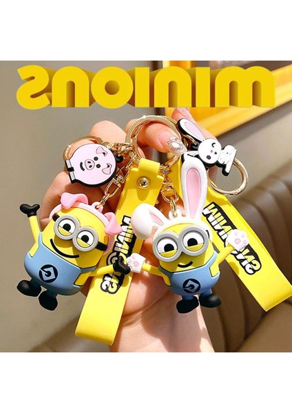 Yeni Anime Küçük Sarı Adam Karikatür Minion Hayvan Serisi Çanta Kolye Sevimli Yaratıcı Animasyon Oyuncaklar Anahtarlık Araba Aksesuarları Hediyeler (Yurt Dışından)