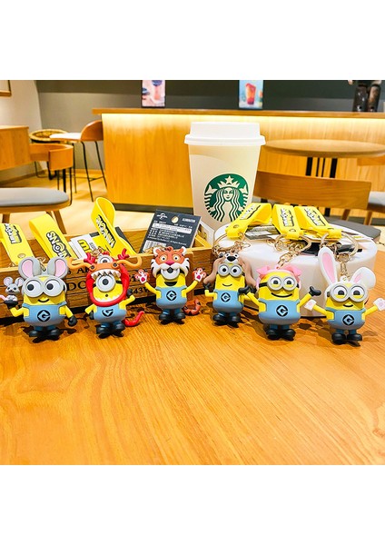 Yeni Anime Küçük Sarı Adam Karikatür Minion Hayvan Serisi Çanta Kolye Sevimli Yaratıcı Animasyon Oyuncaklar Anahtarlık Araba Aksesuarları Hediyeler (Yurt Dışından)