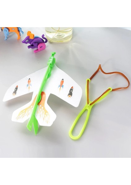 Aydınlık Elastik Uçak Çocuk Oyuncak Dıy Flaş Mancınık Manevra Uçağı Çocuk Oyuncakları Elastik Düzlem Çocuk Eğitici Oyuncaklar LED Işık Uçak Dıy Sling Planör Uçak Oyuncak (Yurt Dışından)