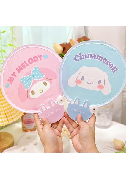 Kawaii Sanrio Aksesuarları Hello Kittys My Melody Cinnamoroll Katlanabilir Yuvarlak Fan Sevimli Güzellik Shrink Fan Taşınabilir Oyuncaklar Kızlar Için (Yurt Dışından) modelleri