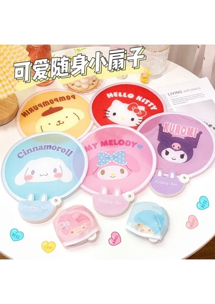 Kawaii Sanrio Aksesuarları Hello Kittys My Melody Cinnamoroll Katlanabilir Yuvarlak Fan Sevimli Güzellik Shrink Fan Taşınabilir Oyuncaklar Kızlar Için (Yurt Dışından) indirimleri