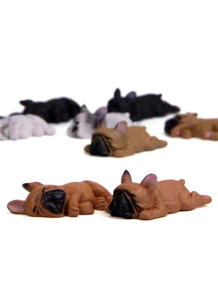 Inç Pvc Uyuyan Yalan Köpek Fransız Bulldog Bebek Heykelcik Oyuncak Araba Ev Dekor Köpek Modeli Oyuncaklar Çocuklar Için (Yurt Dışından)