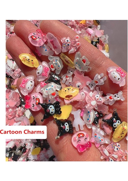 Sanrioed Mymelody Tırnak Takılar Takı Kawaii Hellokitty Reçine Tırnak Taşlar Rhinestone Kuromi Akrilik Nail Ipuçları Dekorasyon (Yurt Dışından)