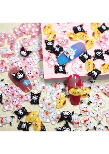 Sanrioed Mymelody Tırnak Takılar Takı Kawaii Hellokitty Reçine Tırnak Taşlar Rhinestone Kuromi Akrilik Nail Ipuçları Dekorasyon (Yurt Dışından)