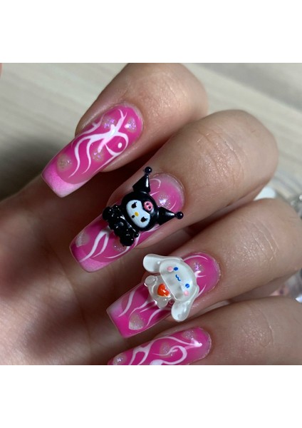 Sanrioed Mymelody Tırnak Takılar Takı Kawaii Hellokitty Reçine Tırnak Taşlar Rhinestone Kuromi Akrilik Nail Ipuçları Dekorasyon (Yurt Dışından)